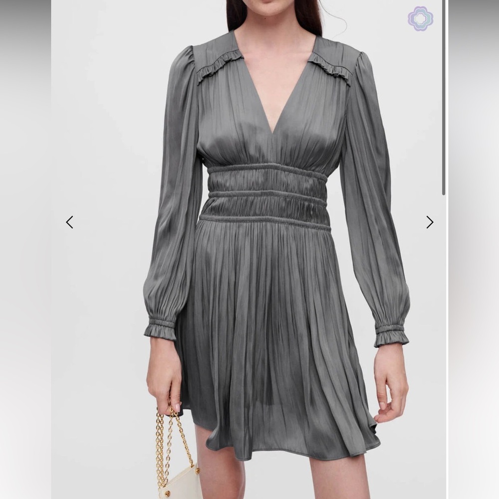 Maje gray short satin dress
